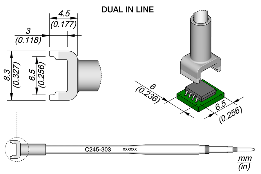 Cartucho de túnel 6,5X 6,0 para T245 Pencil Eeprom Memories 8