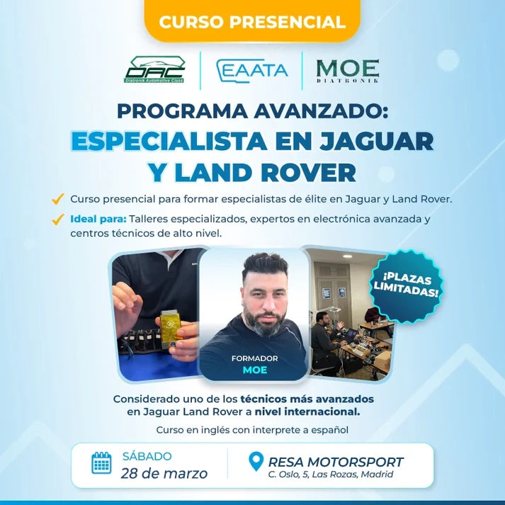 Curso Presencial - Programa Avanzado: Especialista en Jaguar y Land Rover - 28 de Marzo 2026 - Madrid