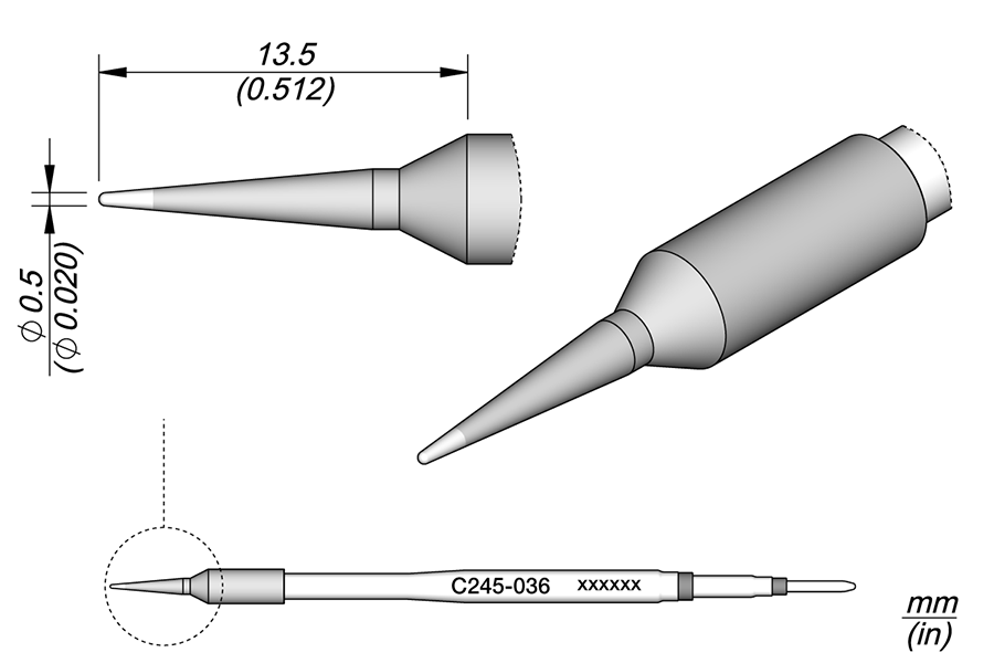 Cartouche Conique Ø0,5 S1 Pour Portemine T245 Thick Holder