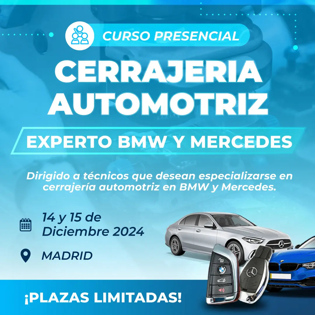 Curso Cerrajeria Automotriz Experto Bmw y Mercedes - 14 y 15 Diciembre 2024