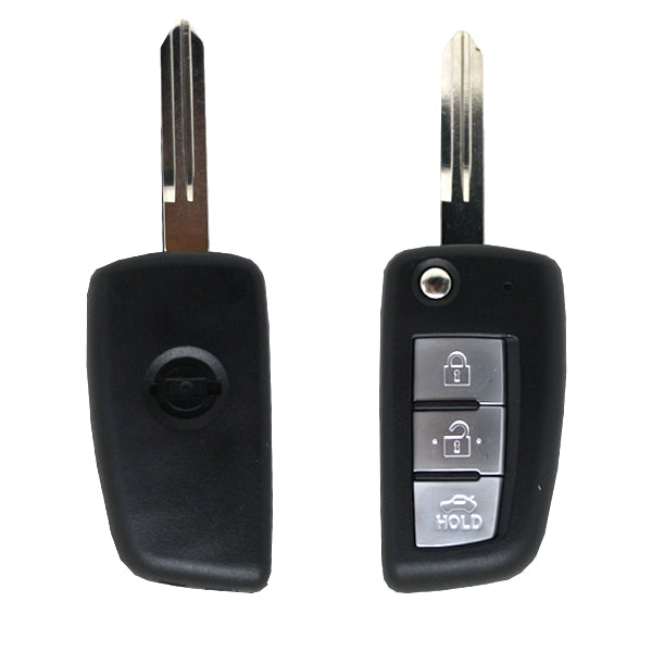 Folding Remote Control Shell Nissan 3 Button  - Nsn14 Profile