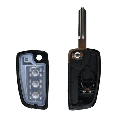 Folding Remote Control Shell Nissan 3 Button  - Nsn14 Profile
