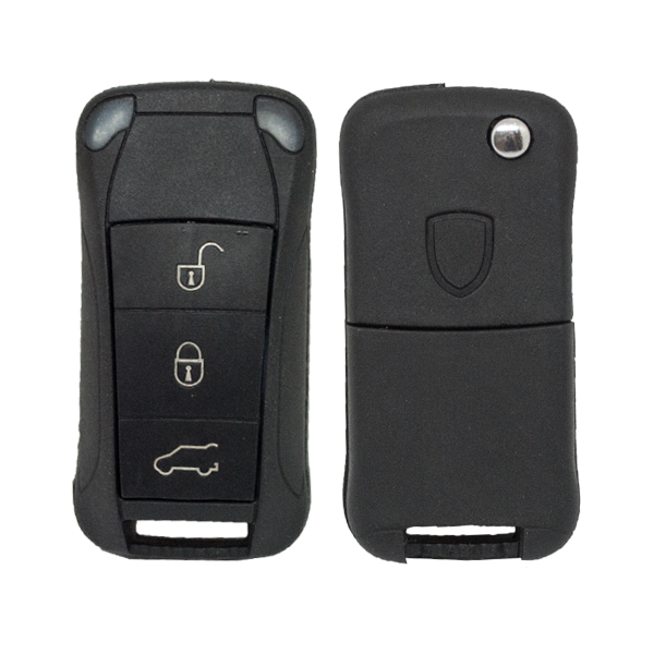 Folding Remote Control Shell Porsche 3 Button - Hu66 Profile