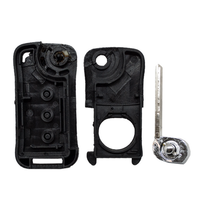 Folding Remote Control Shell Porsche 3 Button - Hu66 Profile
