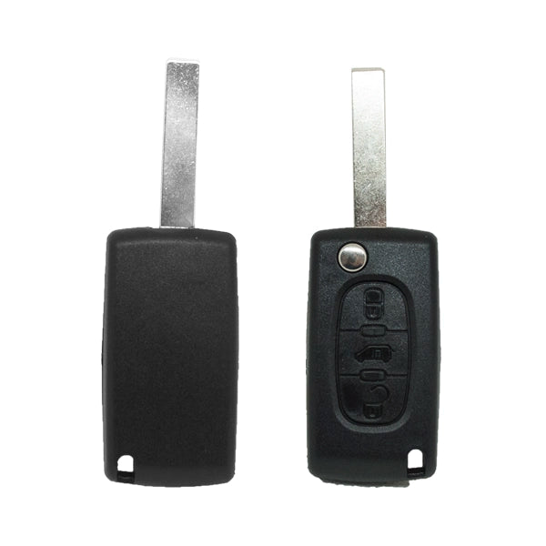 Caixa de controle remoto dobrável 3 botões Citroen Peugeot Fiat Psa - perfil Hu83