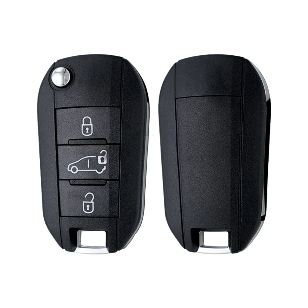 Peugeot 3 Button Folding Remote Control Shell - Hu83 Profile