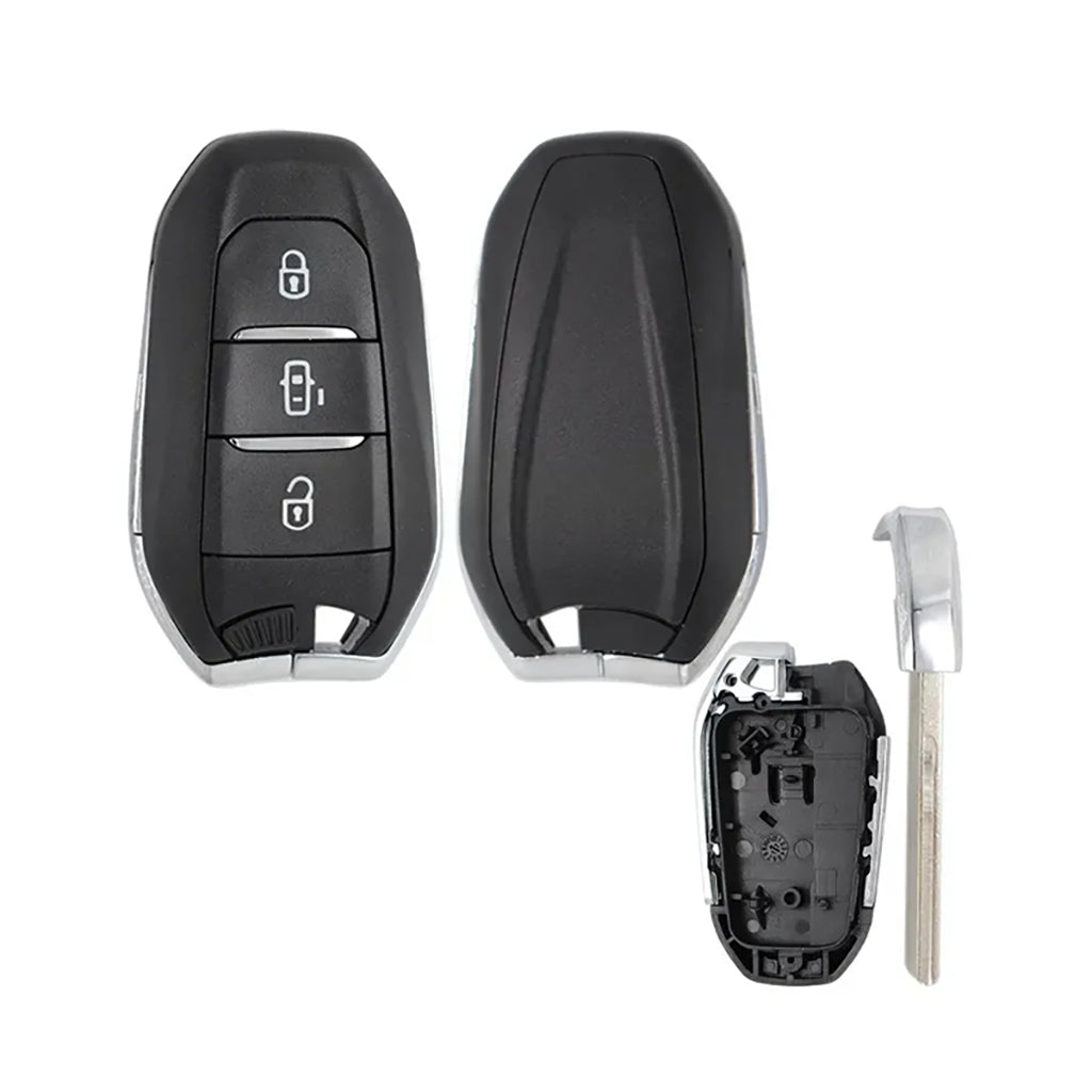 Carcasa De Mando Keyless 3 Botones Peugeot - Perfil Hu83