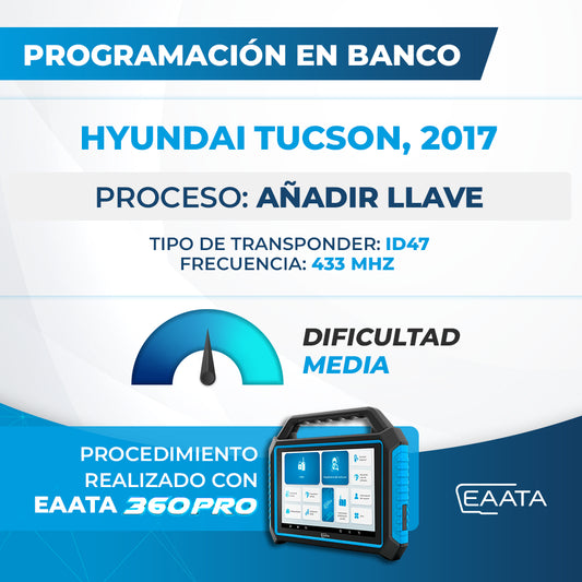 Programação em banco de ensaio - HYUNDAI Tucson, 2017 - Adicionar chave