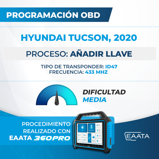 Programação OBD - HYUNDAI Tucson, 2020 - Adicionar chave