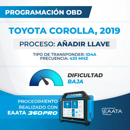 Programmation OBD - TOYOTA Corolla, 2019 - Ajouter une clé